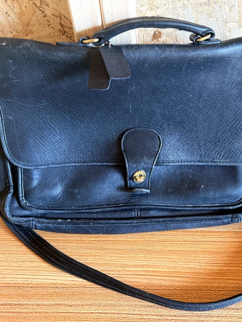 Vintage Coach Metropolitan 5180 Black Leather Briefcase Messenger Bag